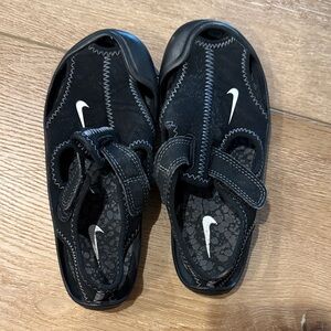 Nike Black Kids' Water Sandals with White Swoosh